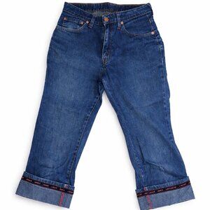 LEVI'S Classic Capri BIG Hem Blue Denim Jeans - 28